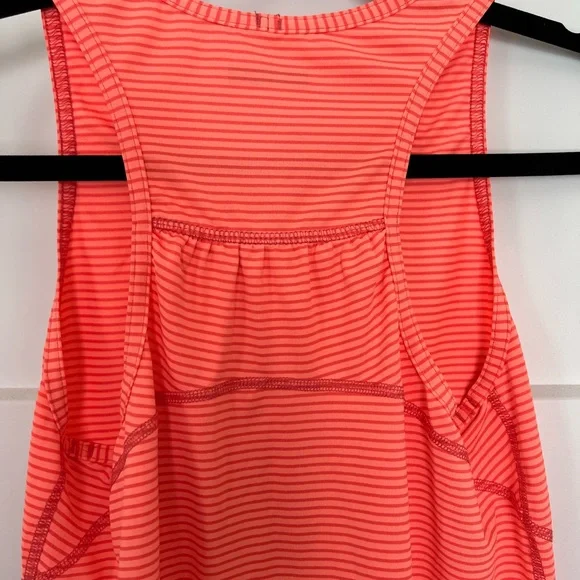 Bright orange striped athletic tank from Kirklands women size medium - Picture 5 of 6